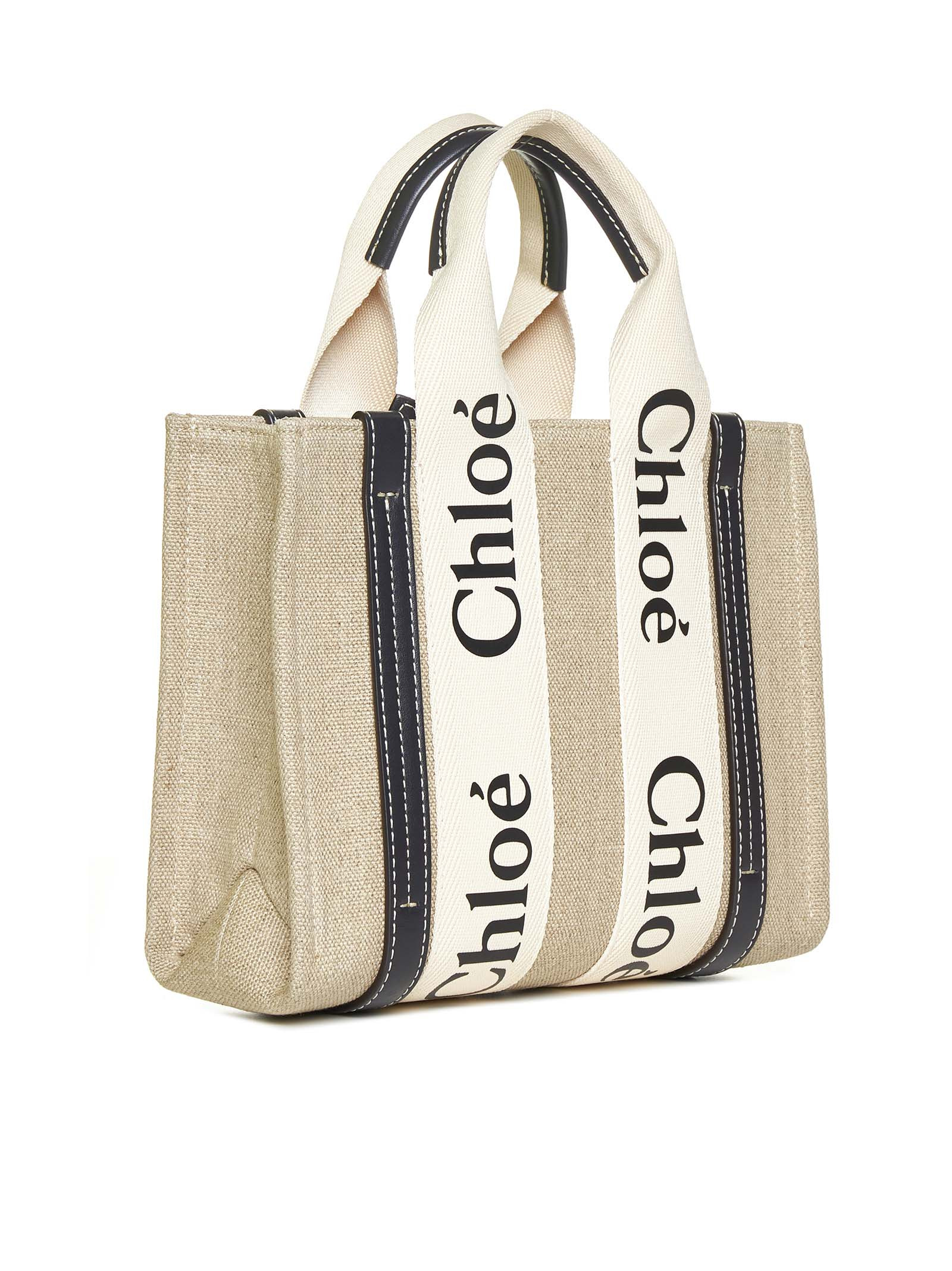 Chloé Women Small Woody Linen Tote Bag - 3