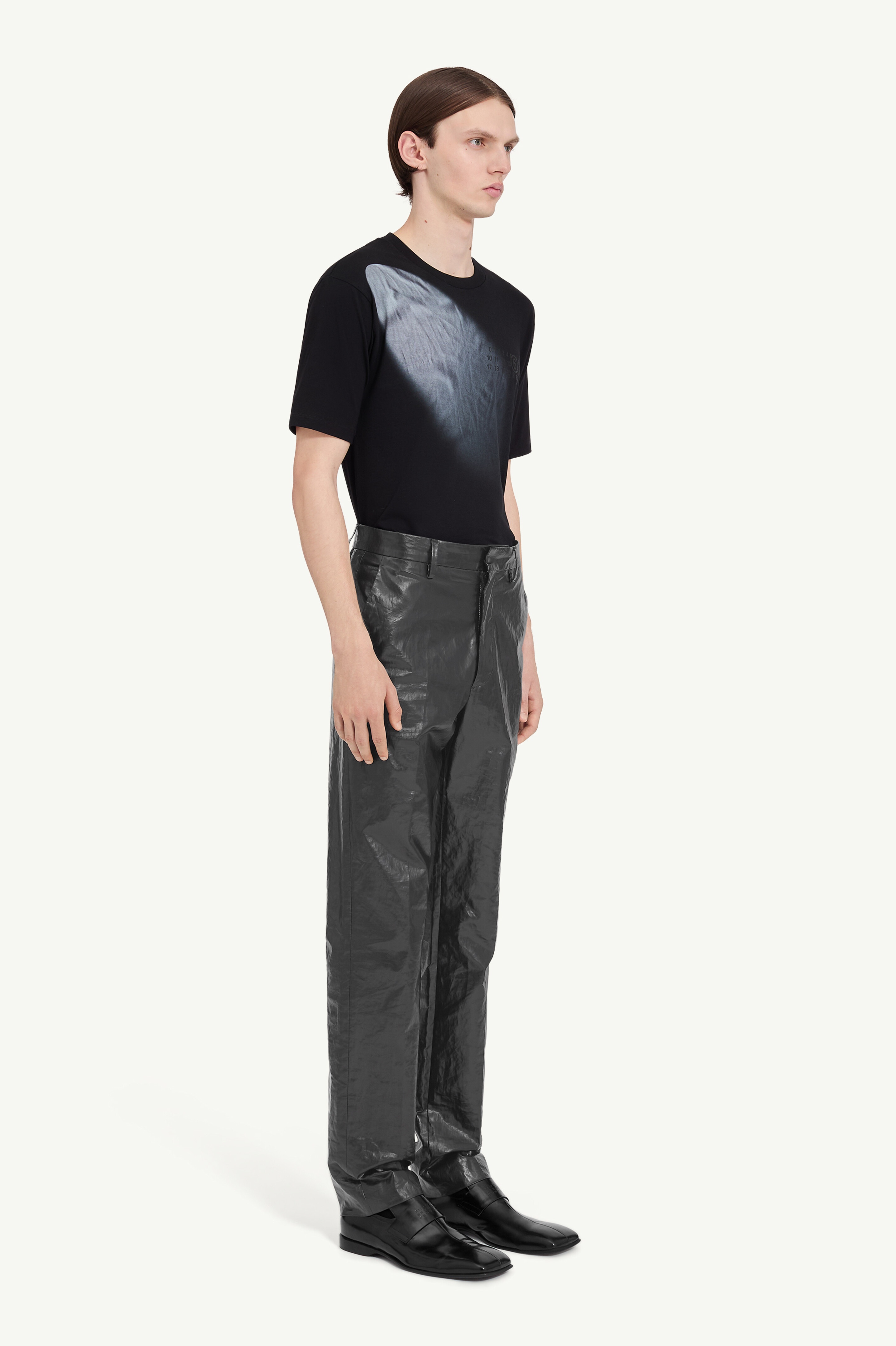 Shiny coated linen trousers - 3