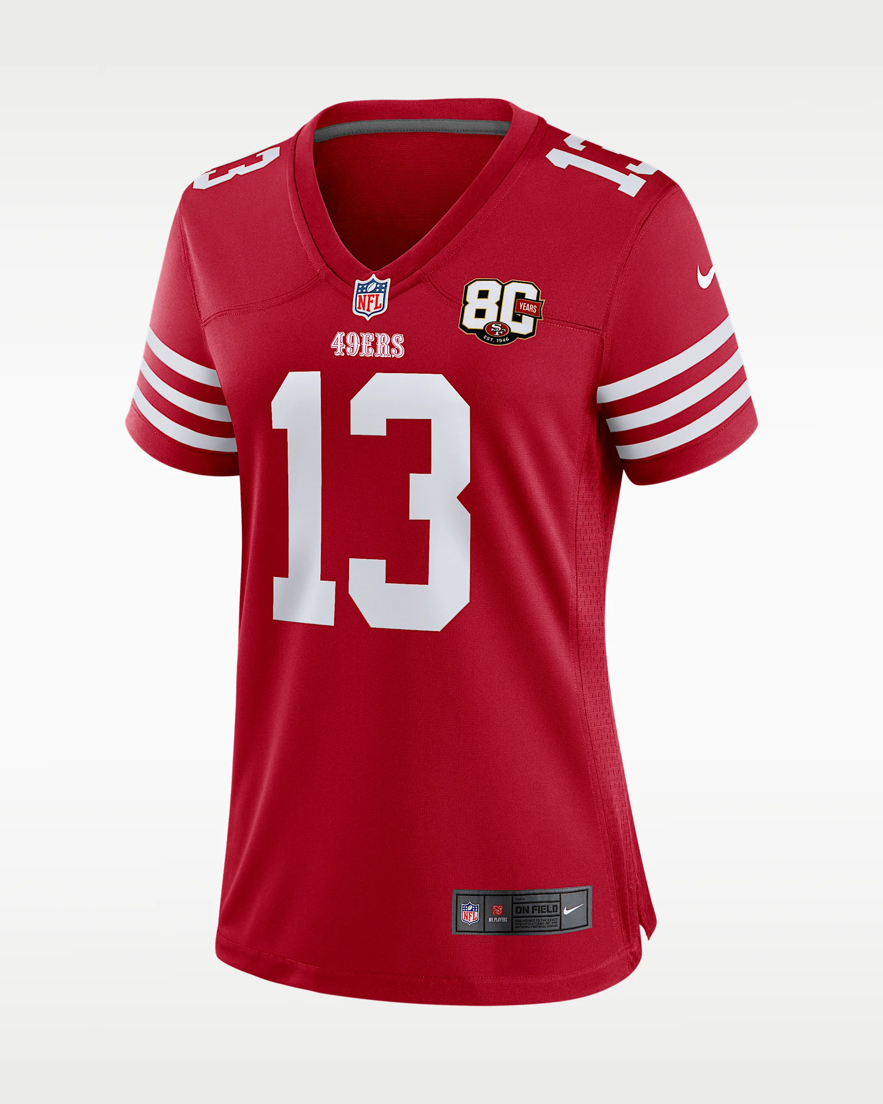 Brock Purdy San Francisco 49ers 80th Anniversary Women's Nike NFL Game Jersey - 1