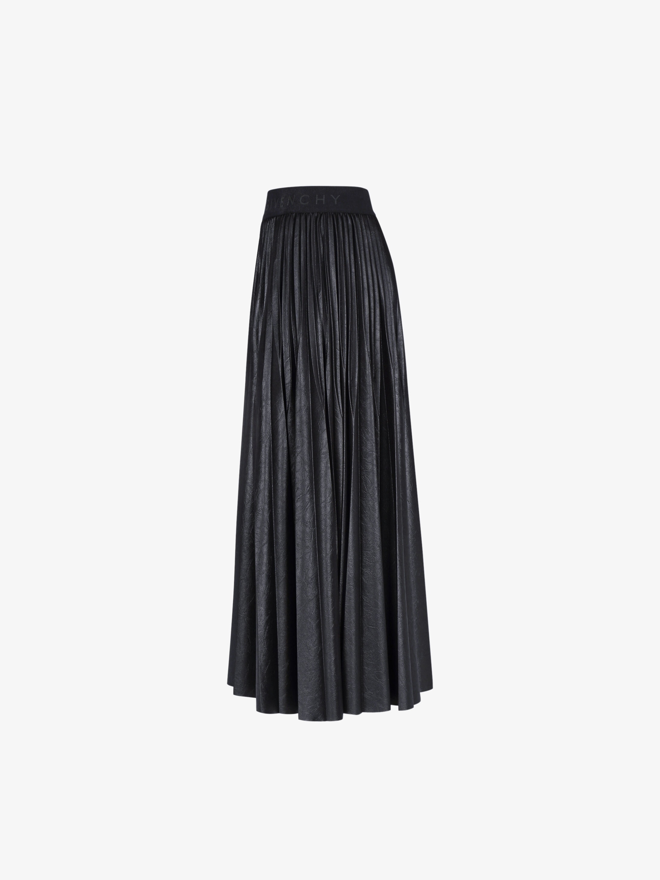 Skirt in varnished pleated jersey - 1