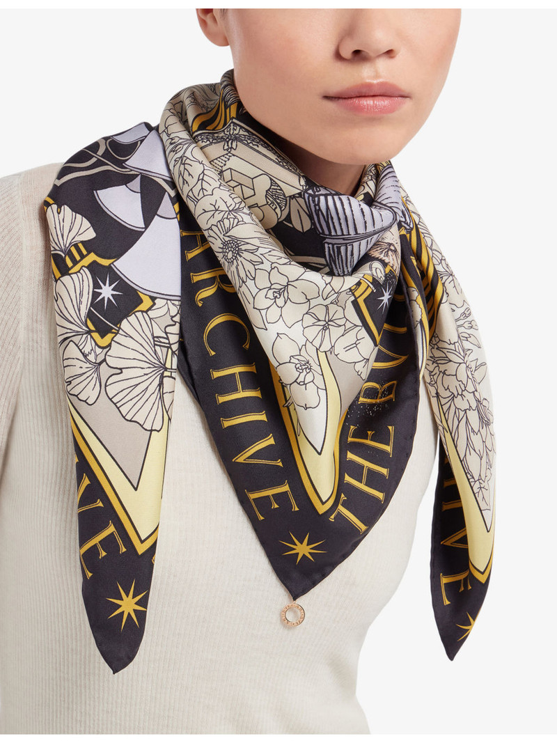 BVLGARI Heritage Graphic-Print Silk Scarf outlook