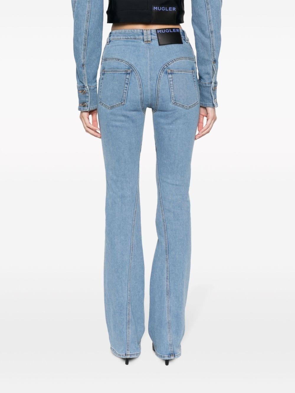 seam-detail flared jeans - 4