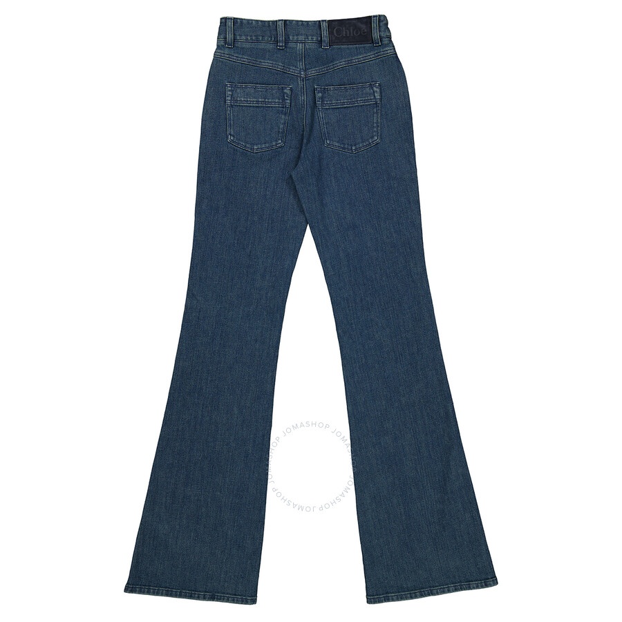 Chloe Ladies Dusky Blue Denim Flare Jeans - 2