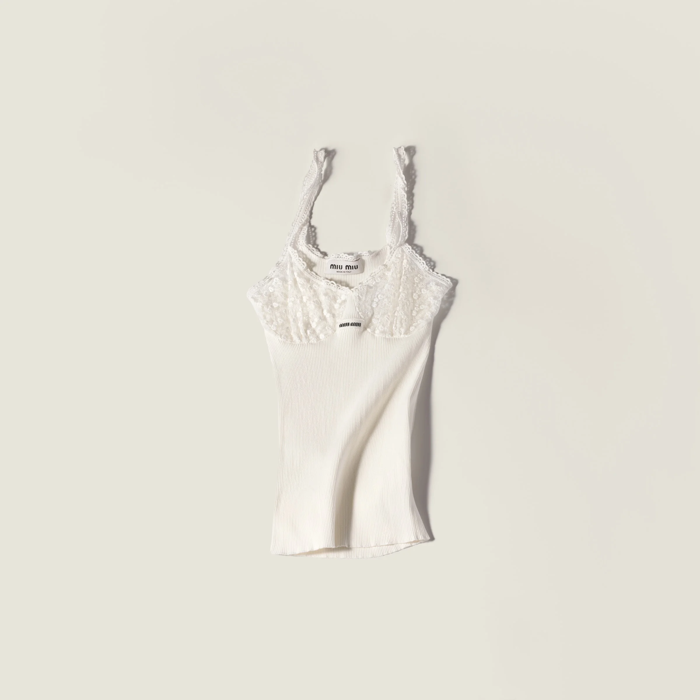 Cotton and lace top - 1