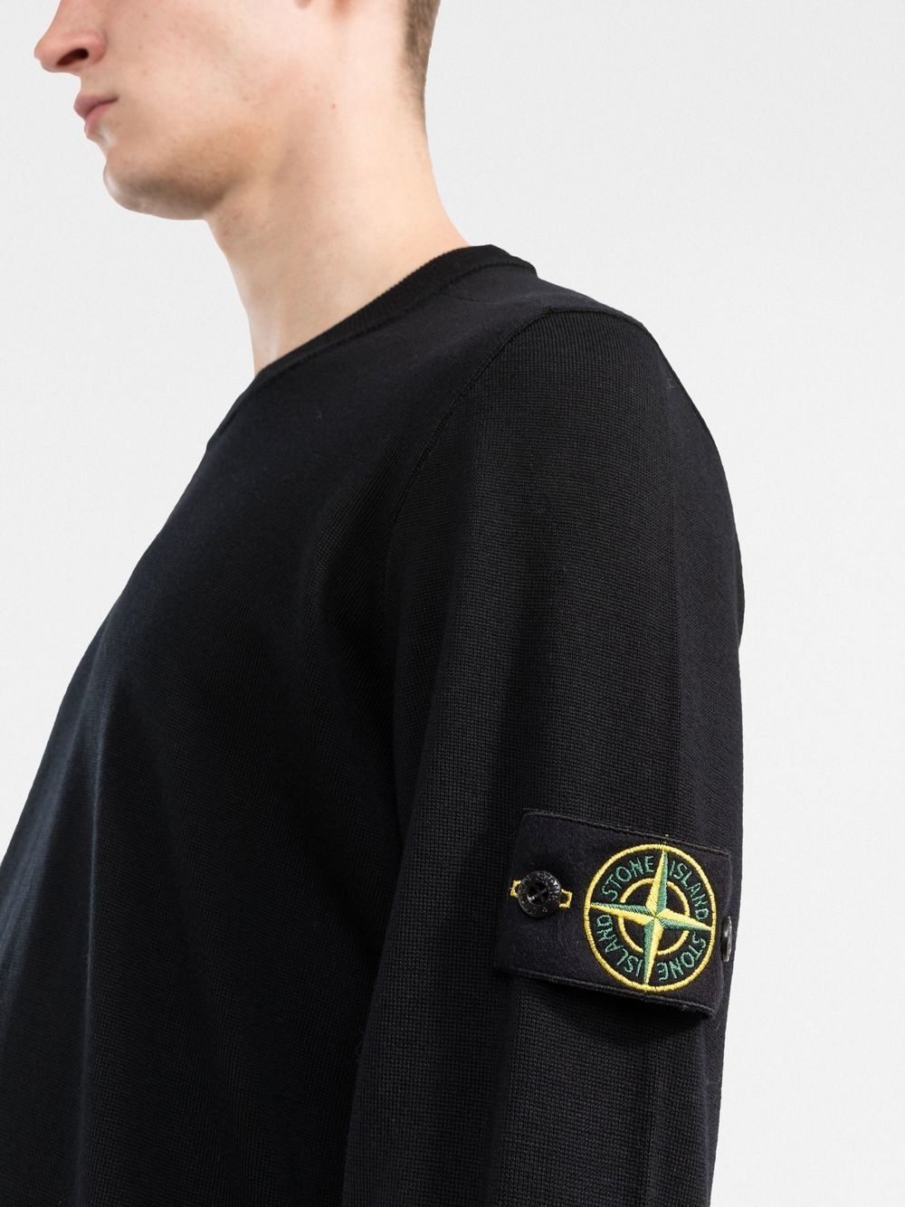 logo-patch crew neck jumper - 5