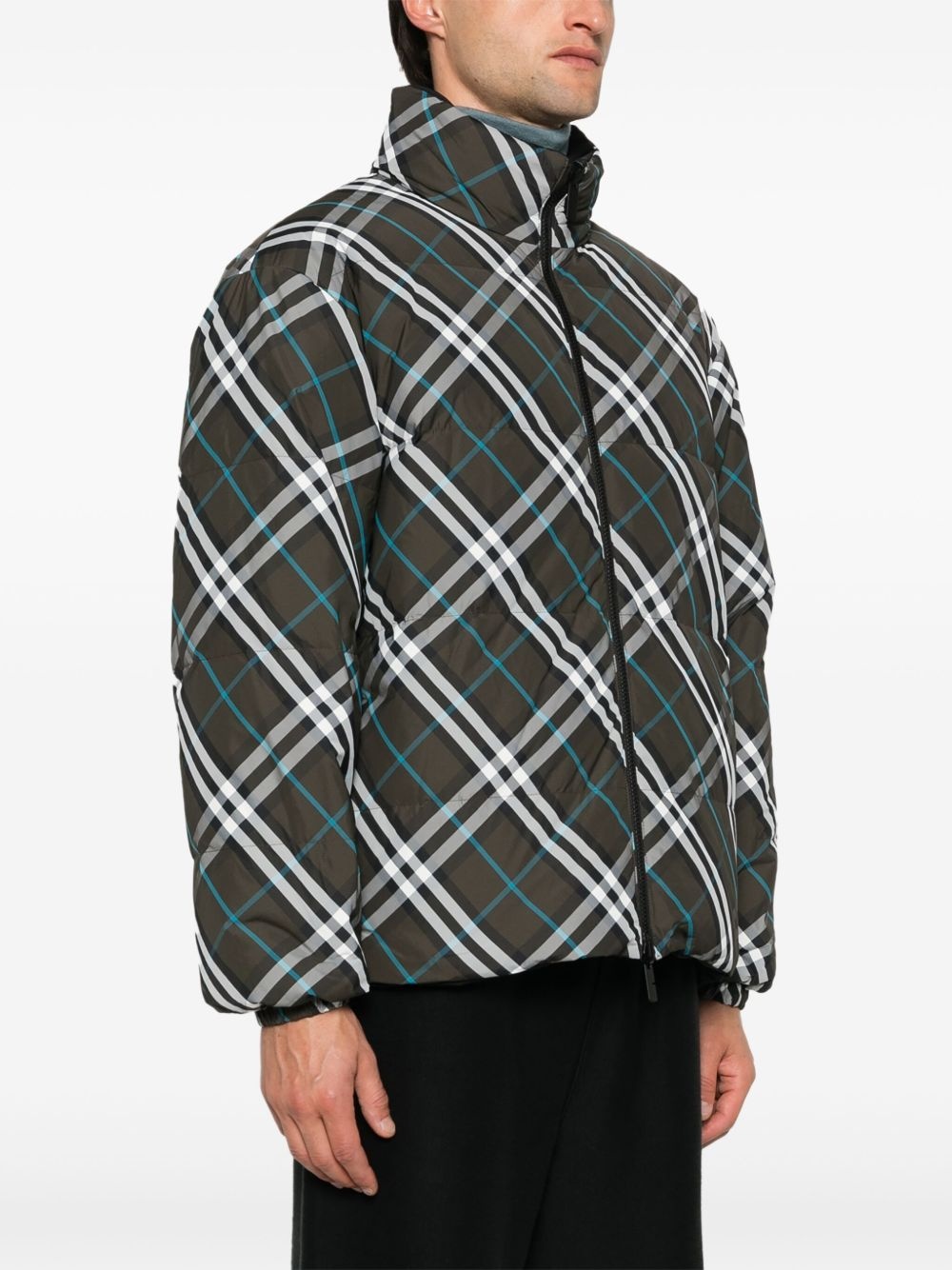 Vintage-check puffer jacket - 3