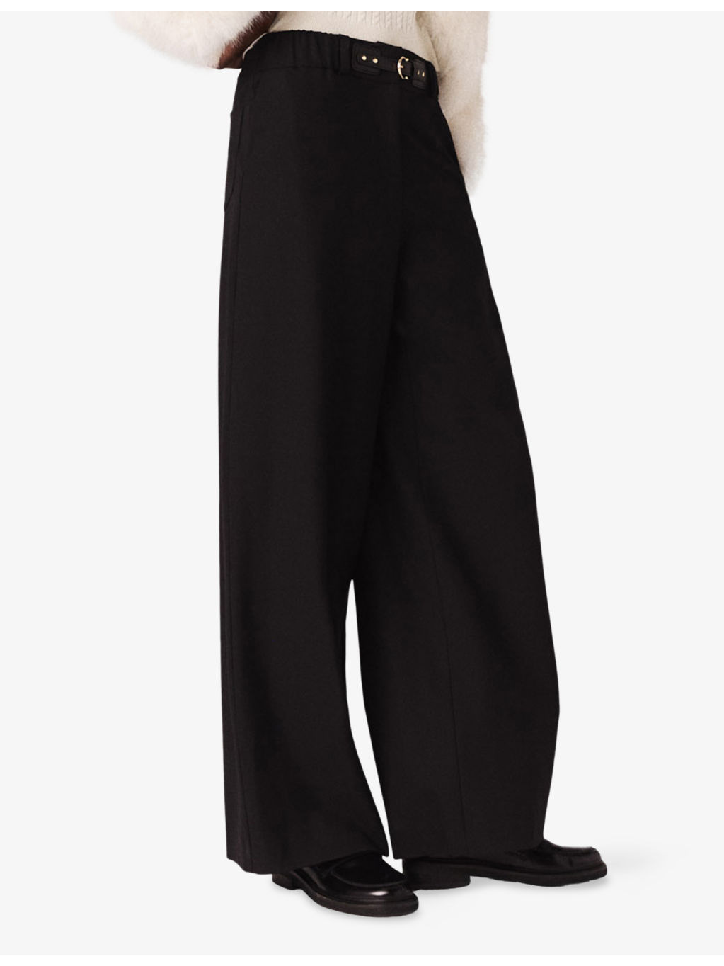 Wide-Leg Mid-Rise Stretch-Woven Trousers - 3