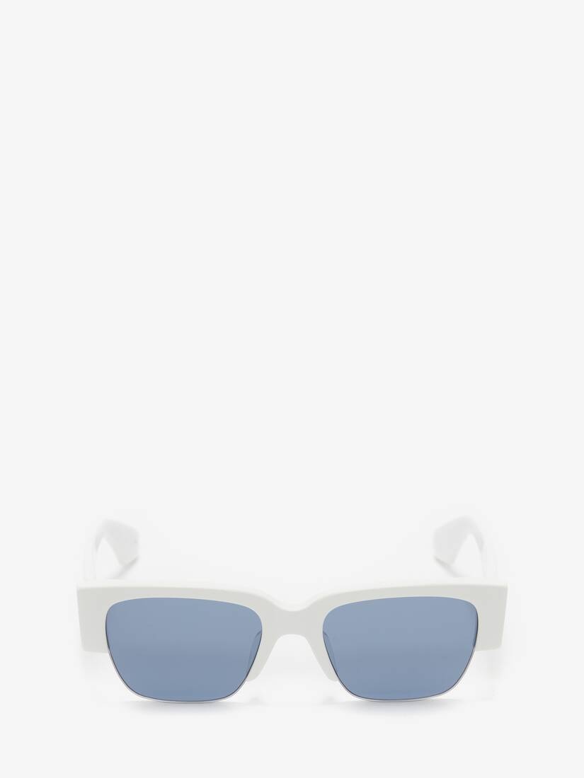 McQueen Graffiti Square Sunglasses in White/blue - 1