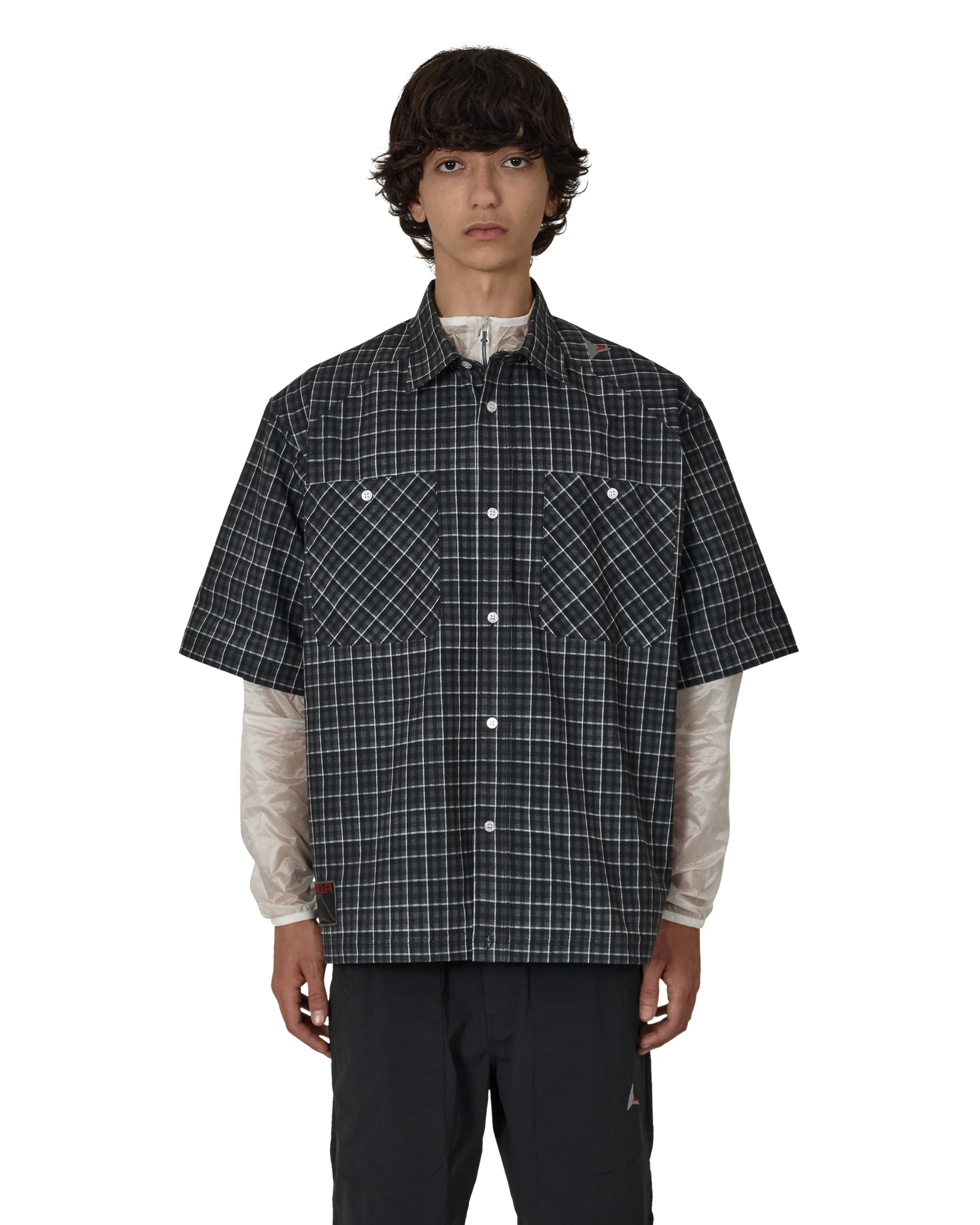 Aair Floweave Printed Check Short Sleeve Shirt - 1