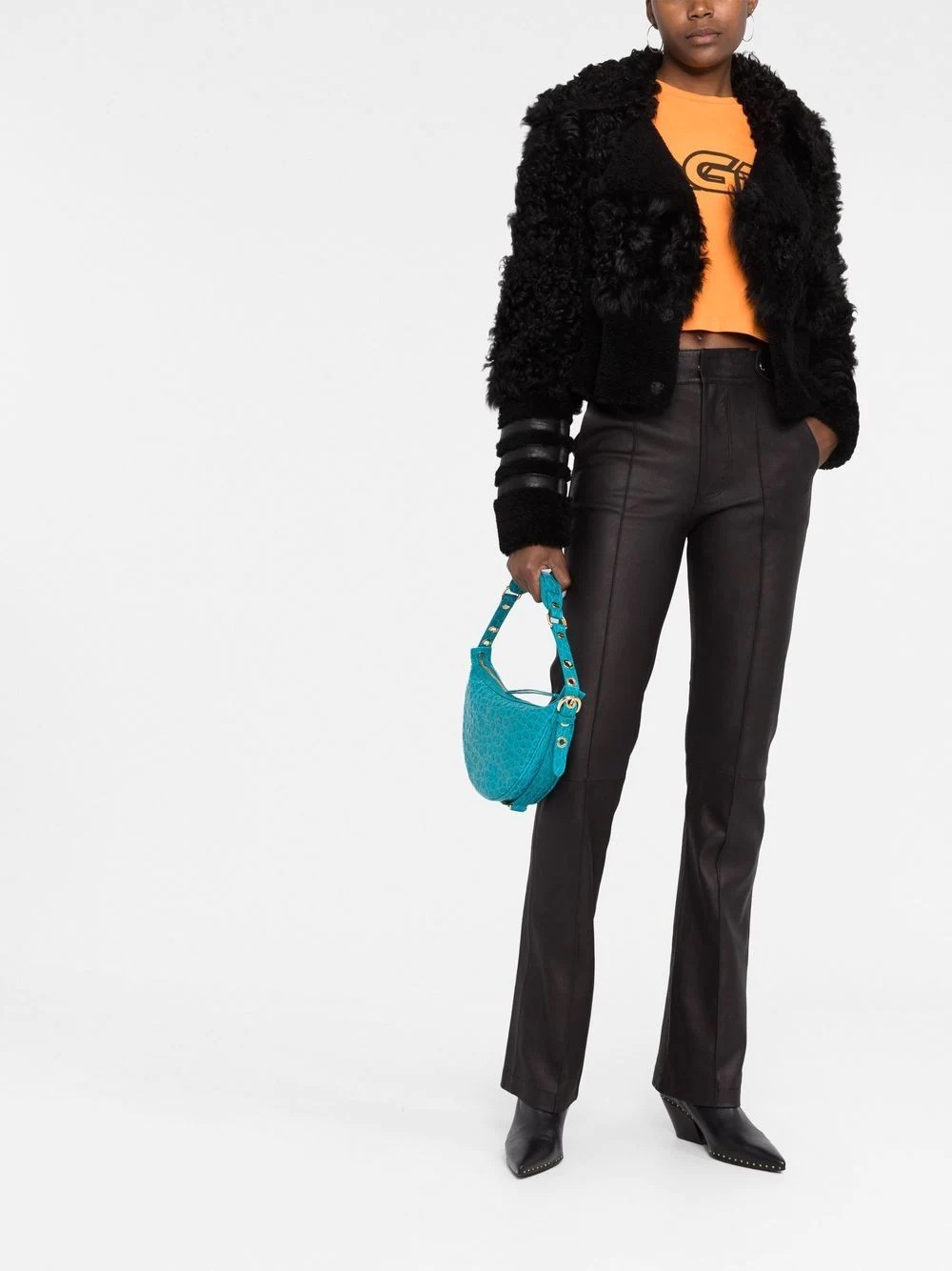 Gothic Plein fitted shearling jacket - 2