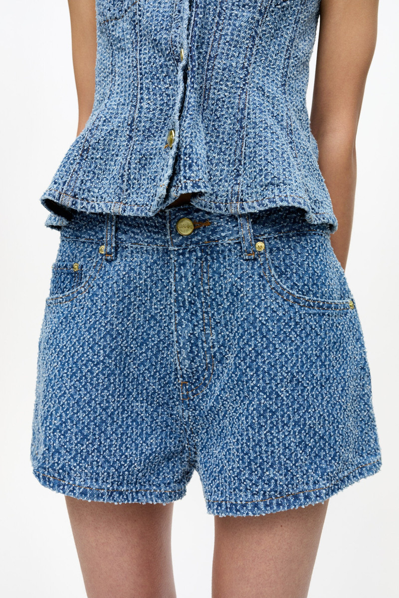 BLUE FLUFFY DENIM SHORTS 5