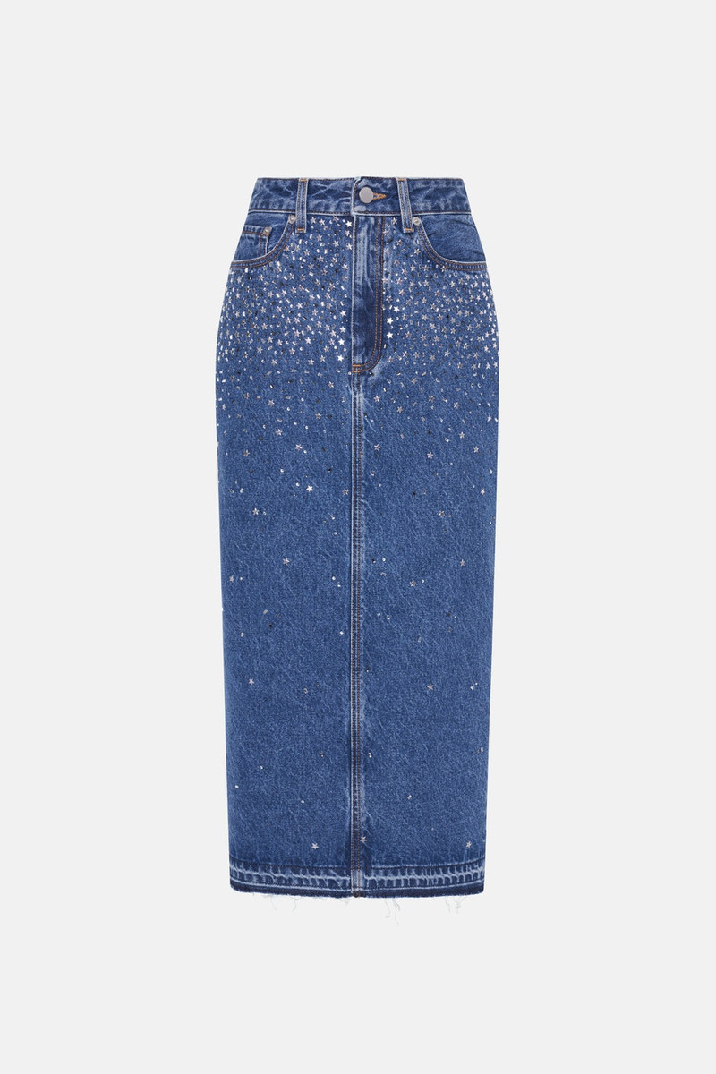 DENIM SKIRT WITH HOTFIX 1