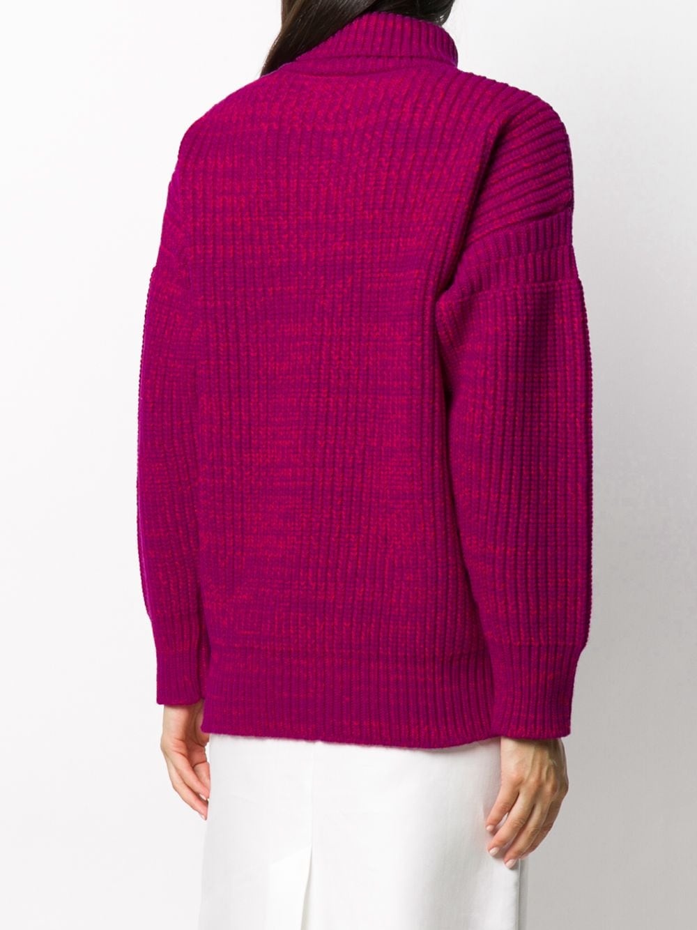 roll neck ribbed jumper - 4