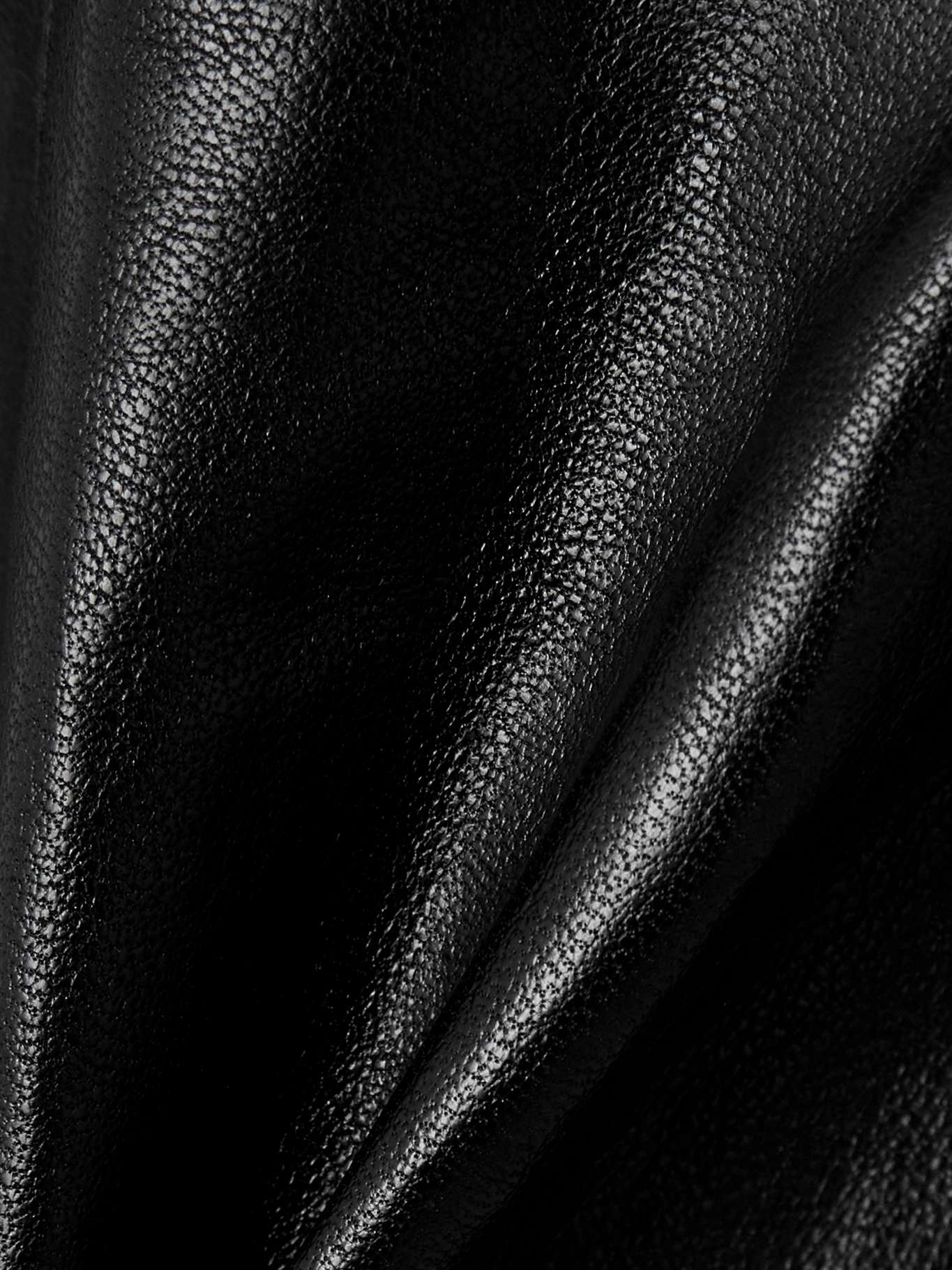 Helmut Lang Lace-trimmed asymmetric leather top | REVERSIBLE