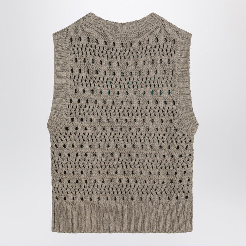 Ganni Perforated Vest With Logo Inlay Women - 2