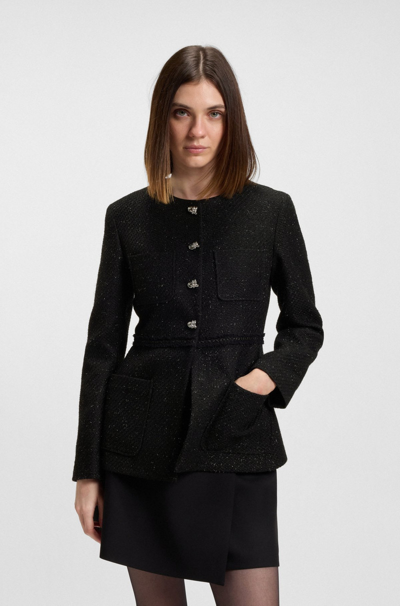 REGULAR-FIT BLAZER IN SPARKLING BOUCLÉ 2