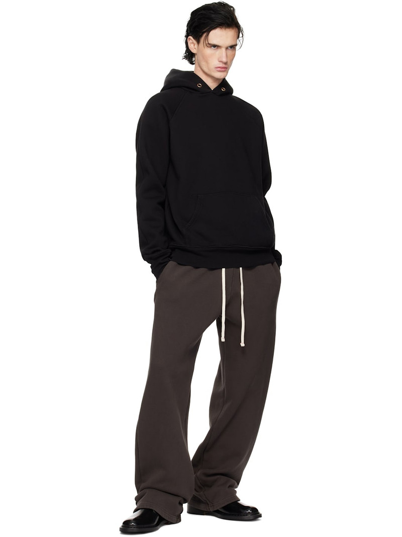 LES TIEN Black Heavyweight Raglan Hoodie outlook