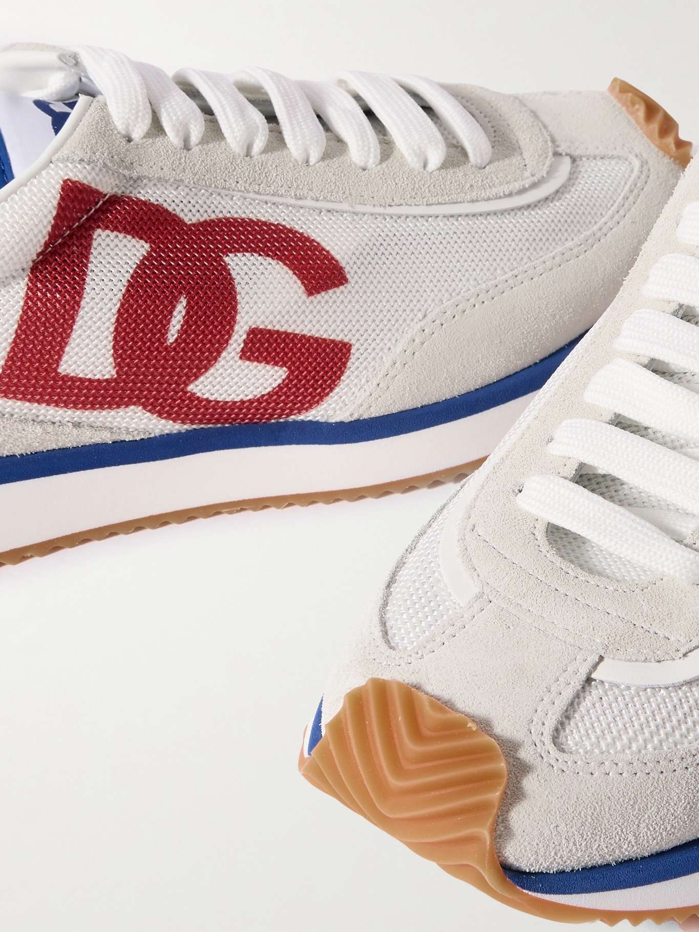 Aria printed suede and leather-trimmed mesh sneakers - 4