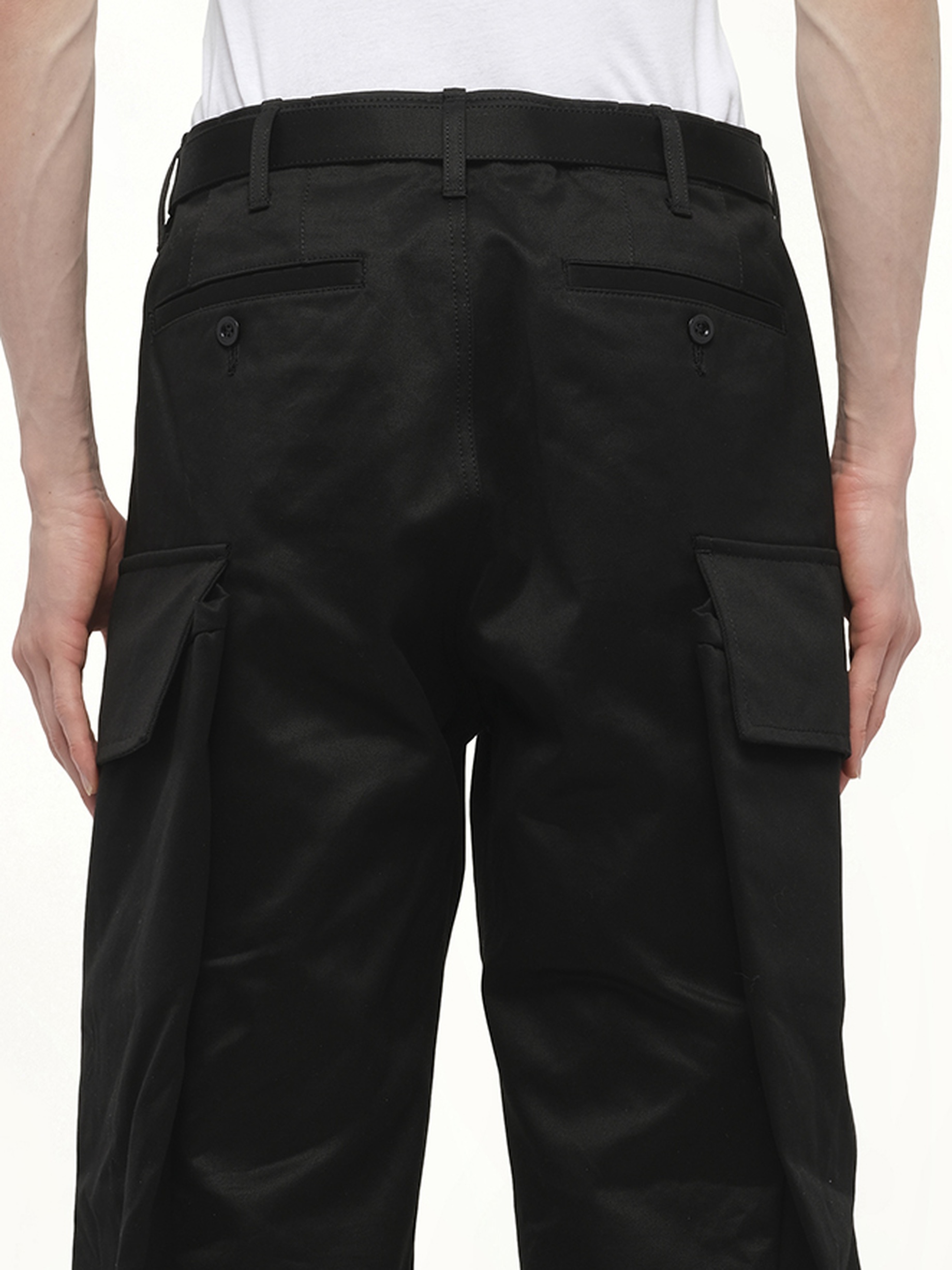Cotton Chino Pants in Black - 3