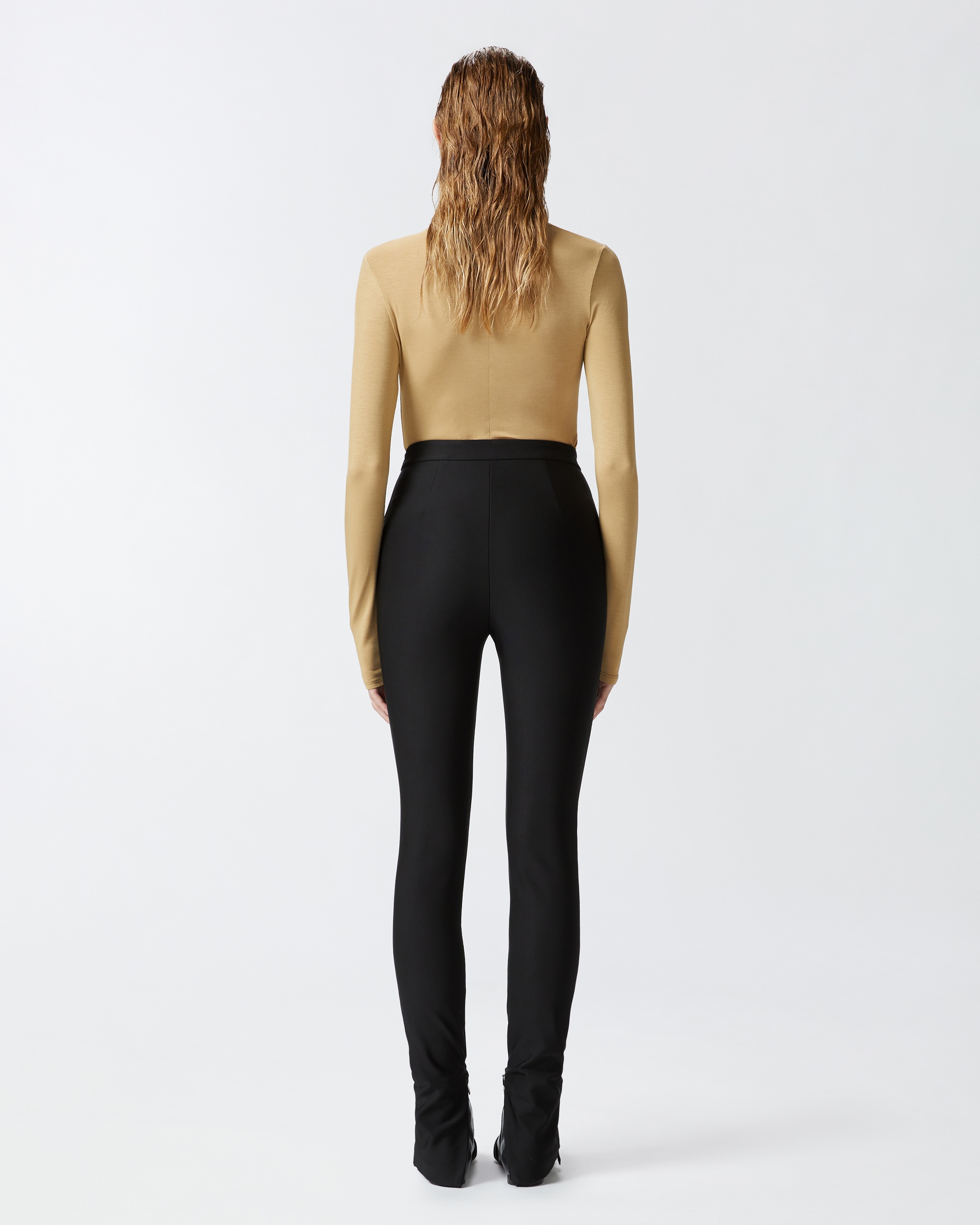 SLIM-FIT STRETCH TROUSERS WITH ZIPPED LEG HEMS - 4