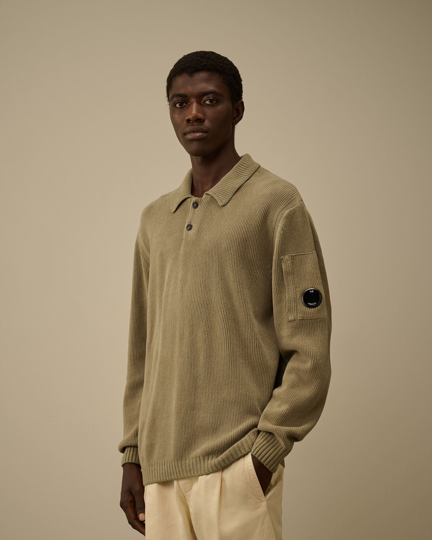 Cotton Chenille Polo Sweater - 3