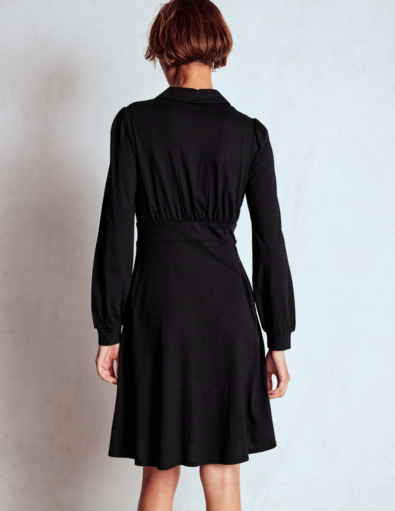 Orla Short Jersey Shirt Dress-Black 4