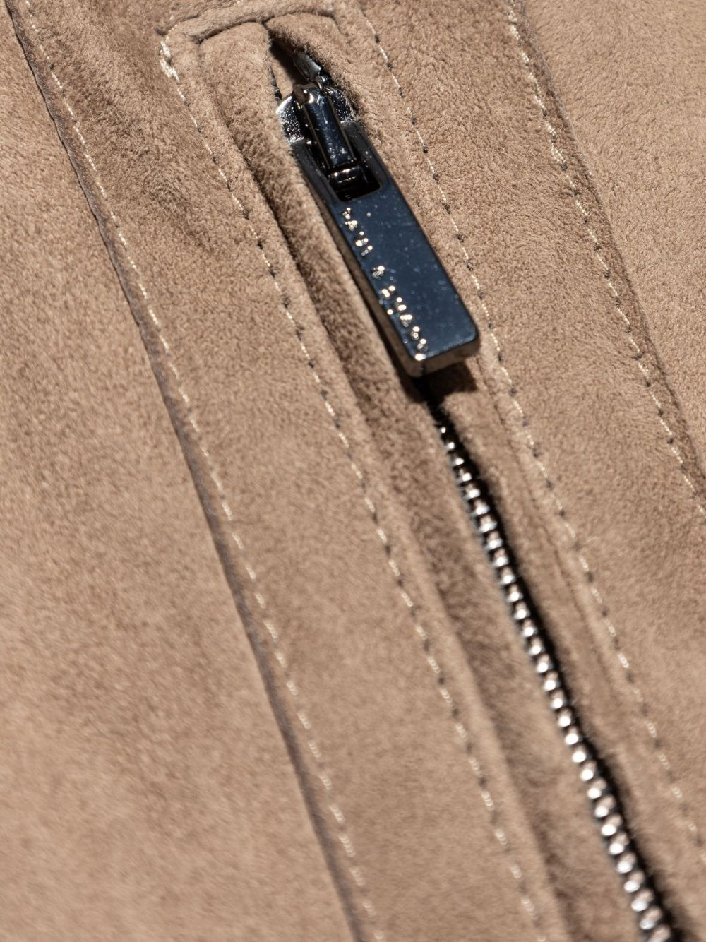 suede wool-paneled bomber jacket - 5