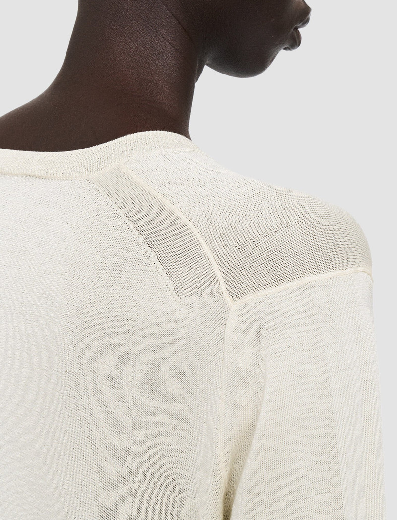 Refined Cotton Silk V Neck Jumper 5