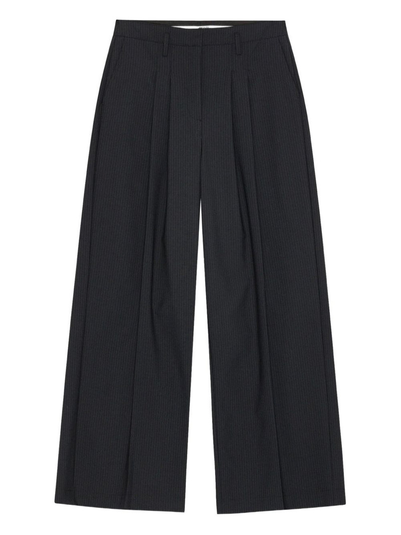 pinstripe pleated-front trousers 1