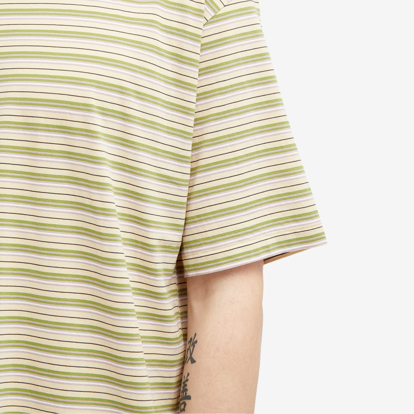 AURALEE｜SHORT-SLEEVED ROUND NECK T-SHIRTS (HARD TWIST C Namu Shop - Auralee Hard Twist Cotton Border Tee - Light