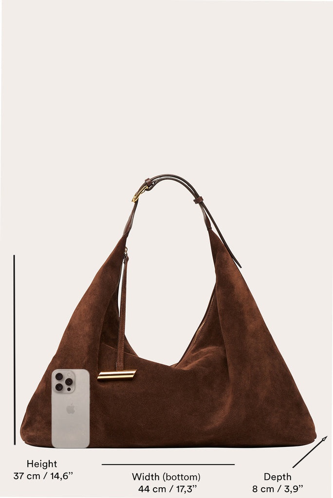 PILLOW HOBO SUEDE DARK BROWN - 6