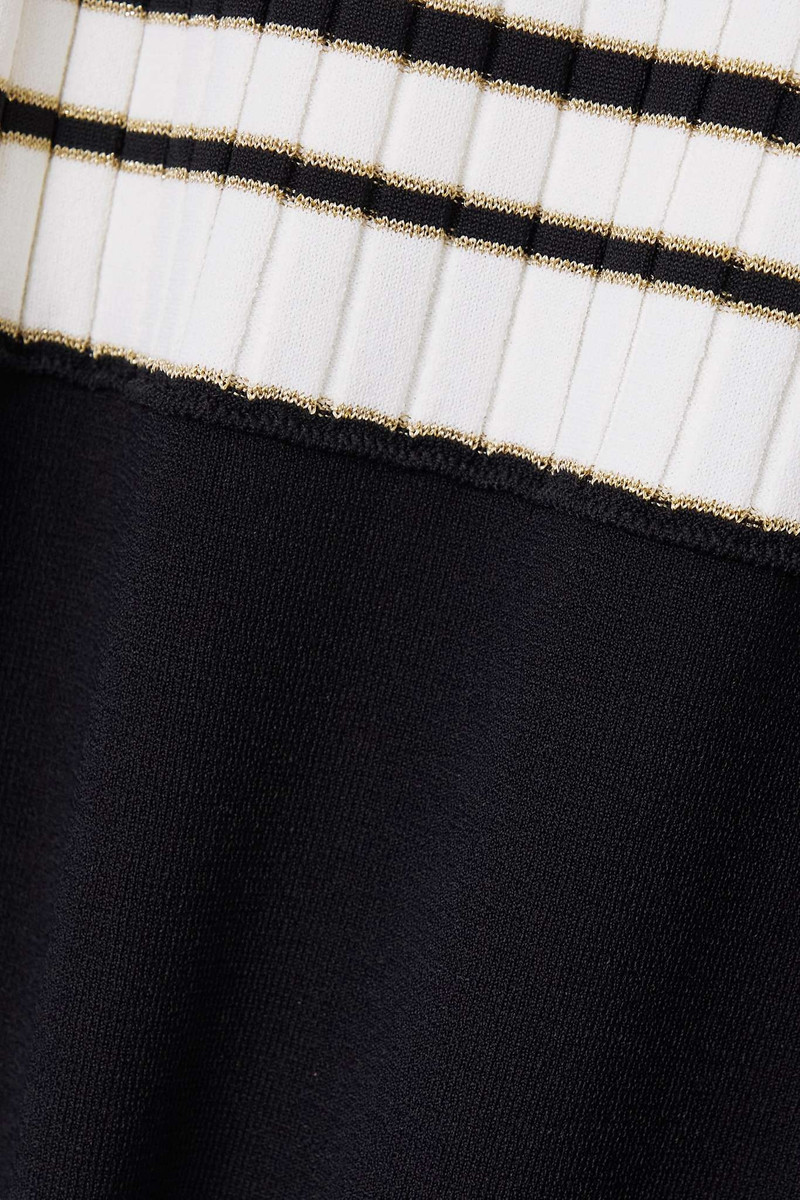 Metallic striped ribbed-knit mini dress 4