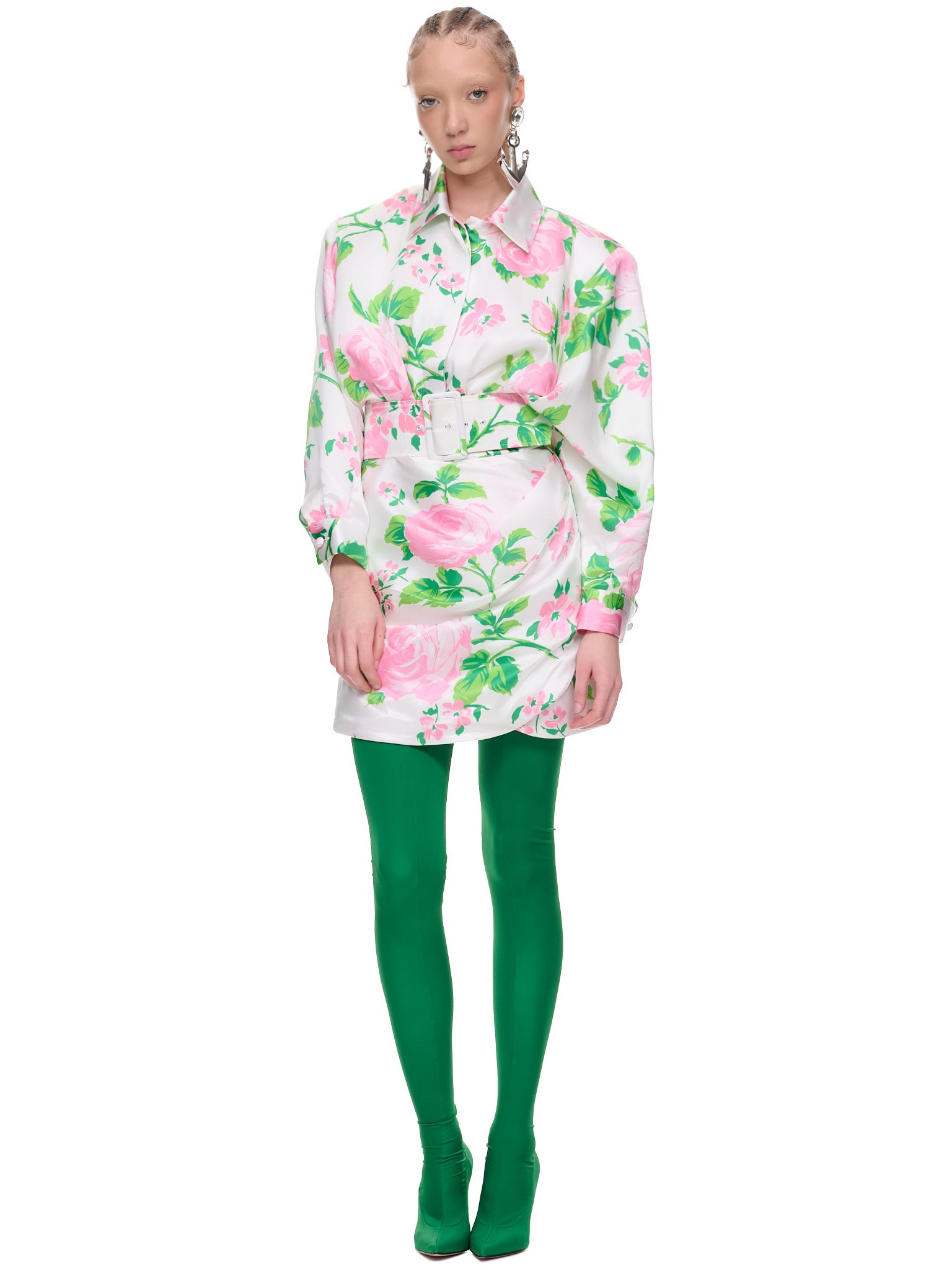 Belted Rose Dress - 6