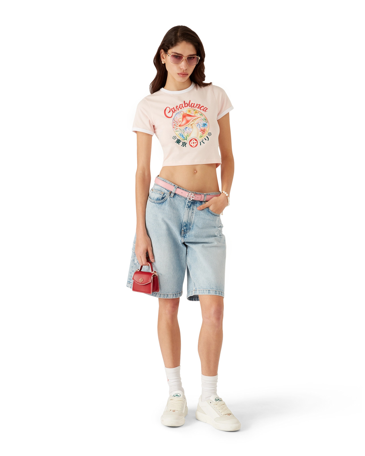 Mushroom Emblem Cropped T-Shirt | Casablanca Paris - 2