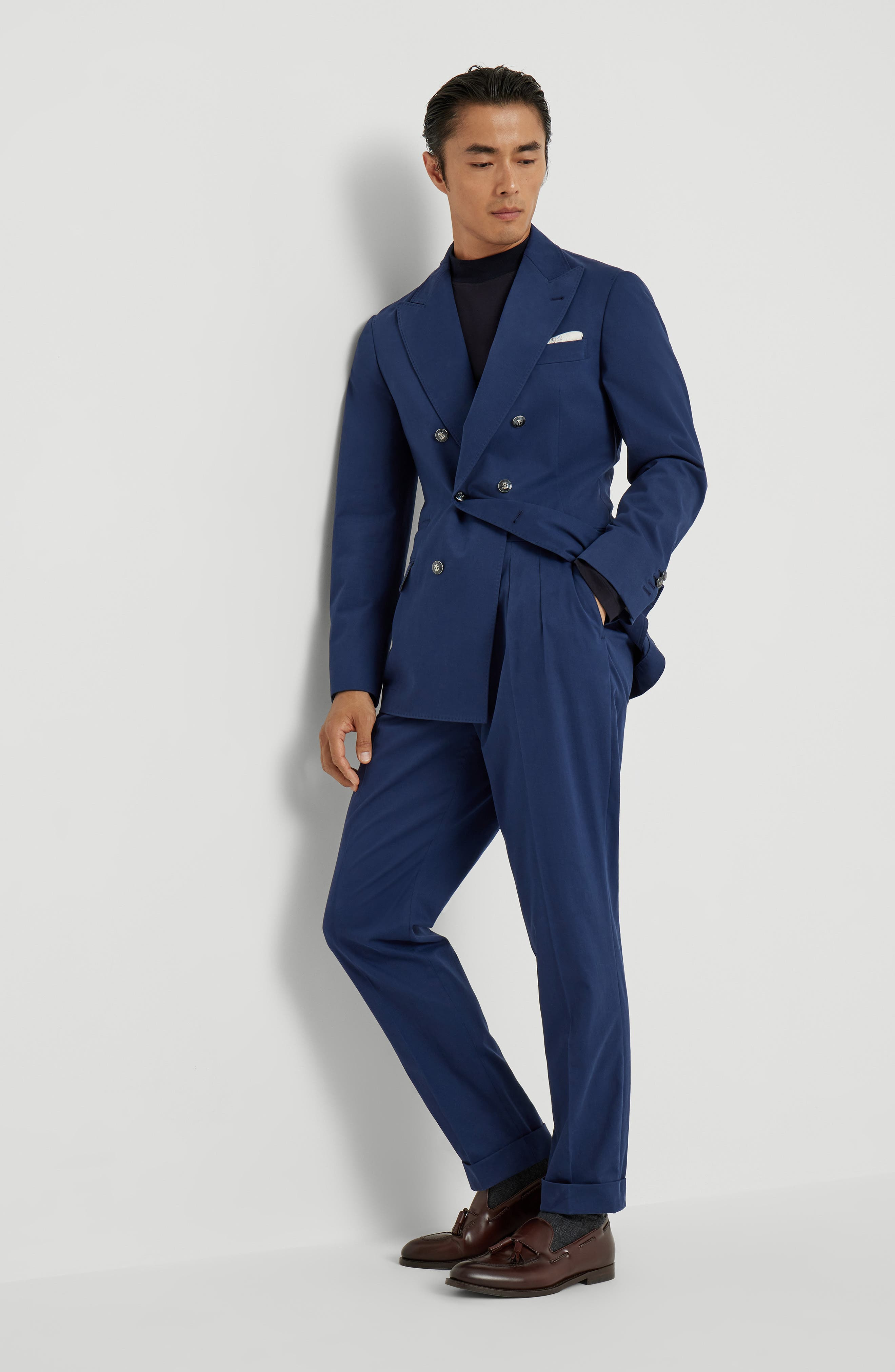 Brunello Cucinelli Comfort gabardine trousers in Lagoon at Nordstrom - 5