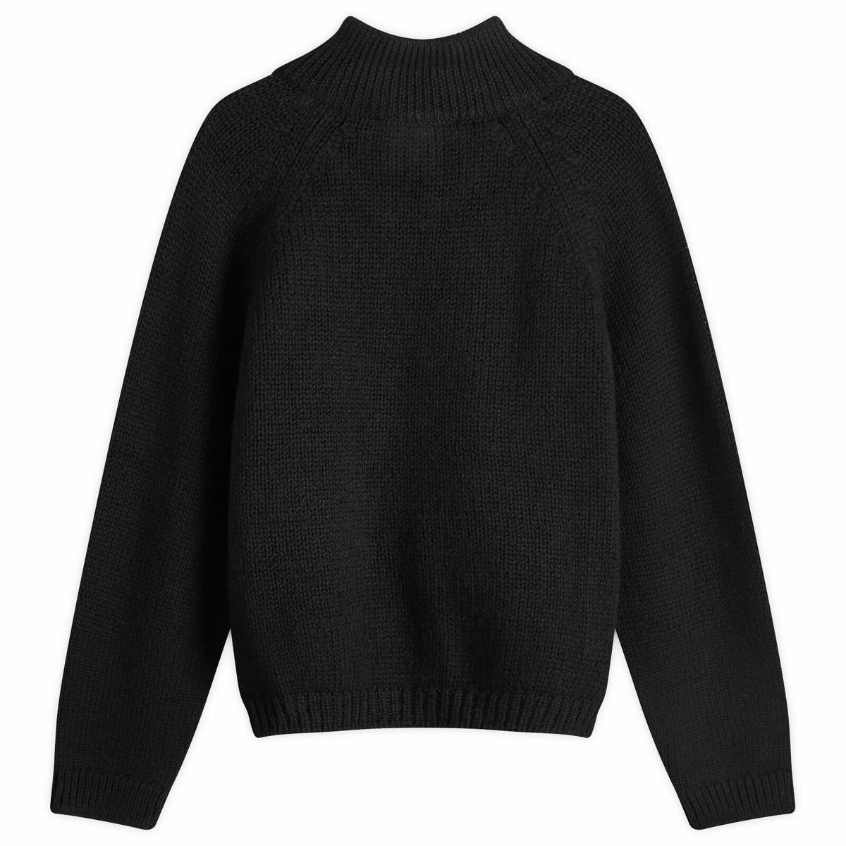 Our Legacy ULTRA ZIP WOOL FUNNEL NECK CARDIGAN (JET BLACK