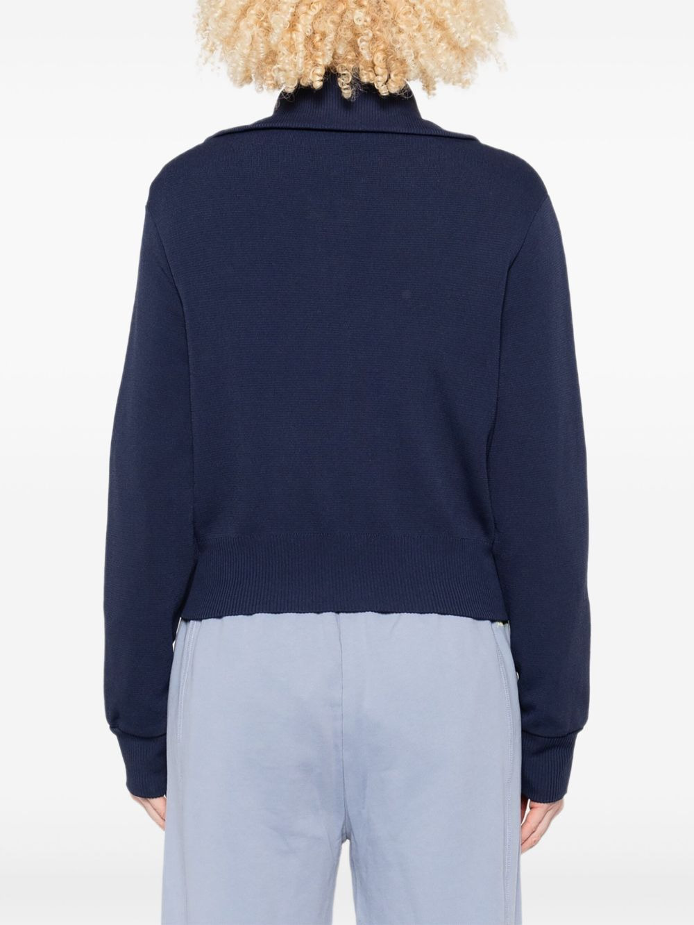 stripe-detail zip-up sweatshirt - 4