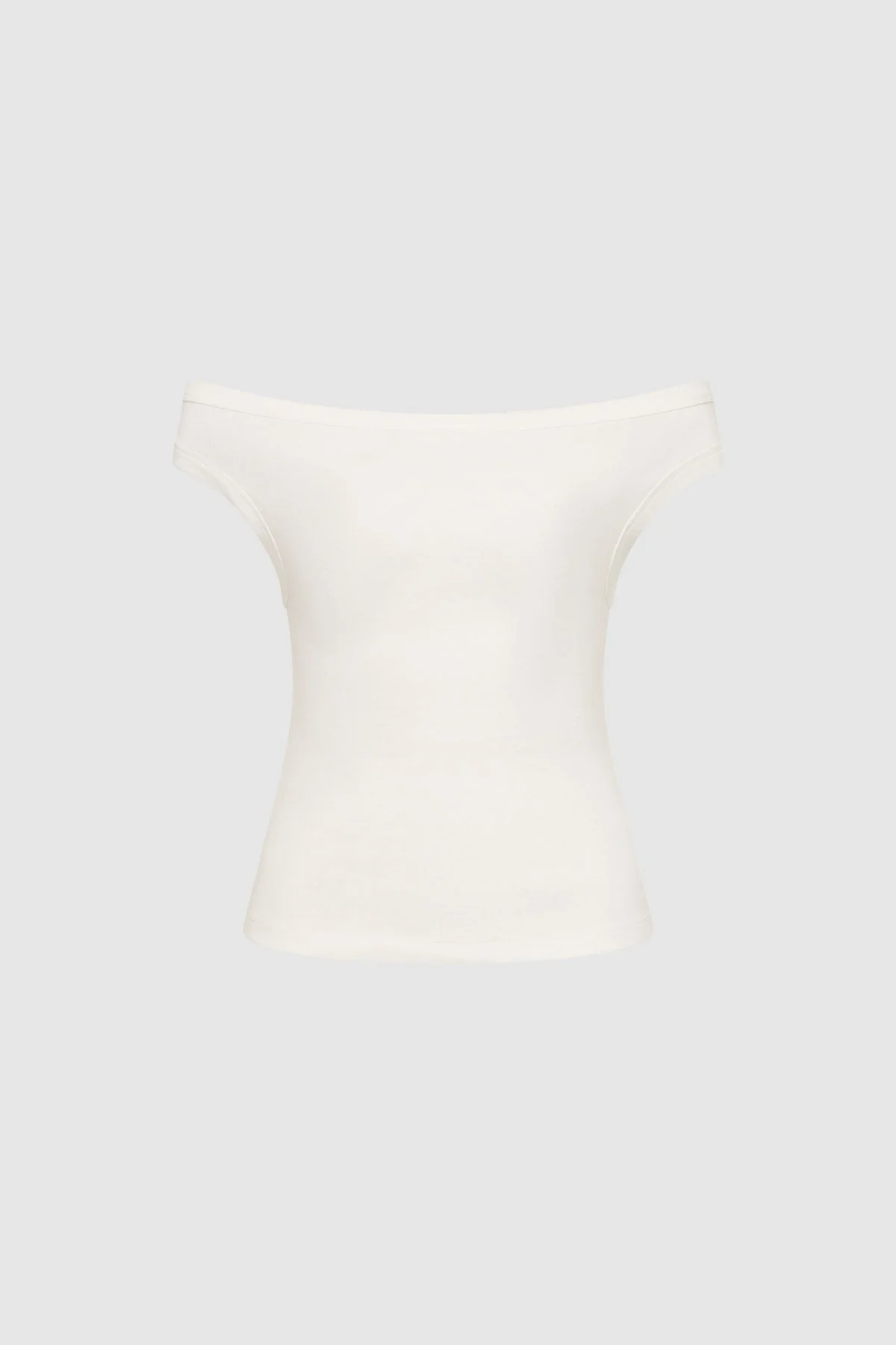 Organic Cotton Off Shoulder Top - White - 1