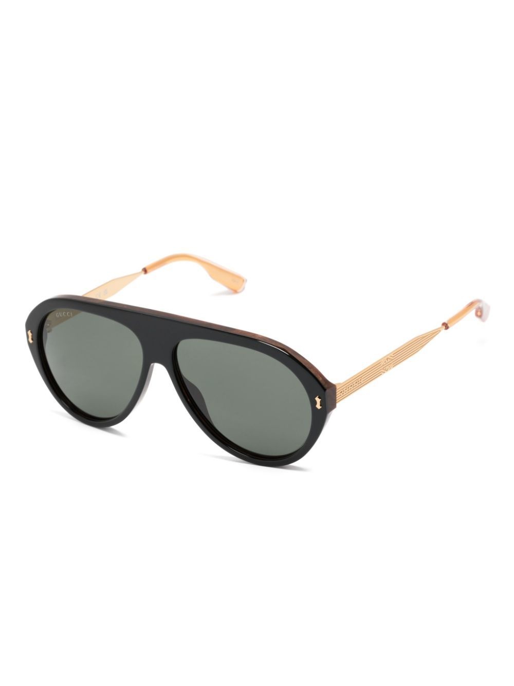logo-engraved navigator-frame sunglasses - 2