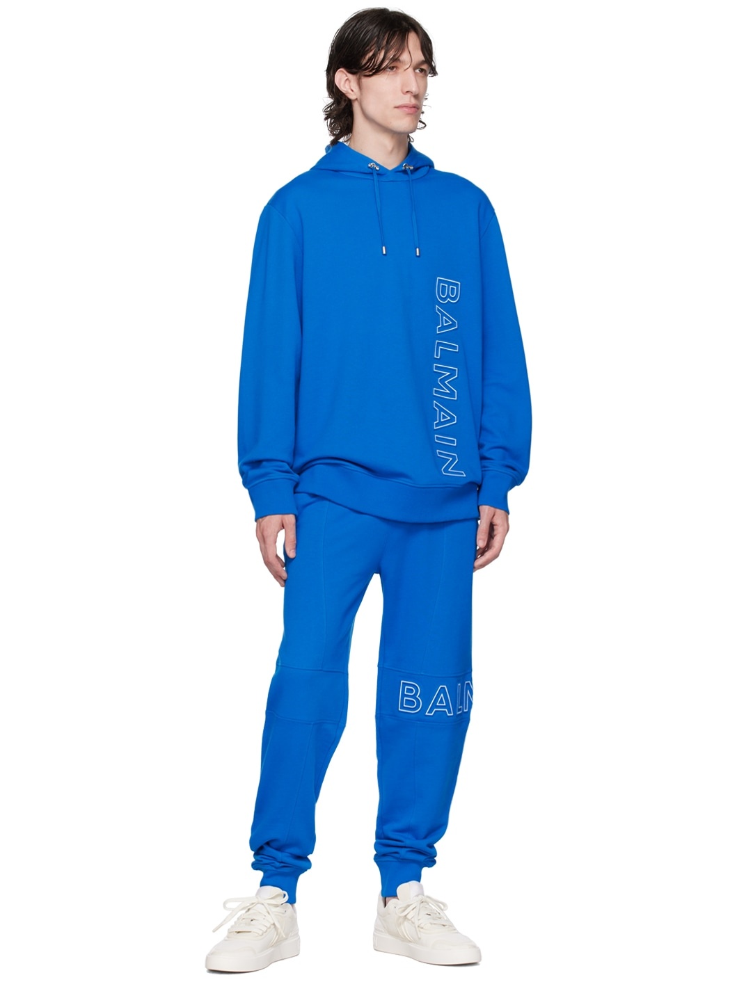 Blue Embossed Sweatpants - 4