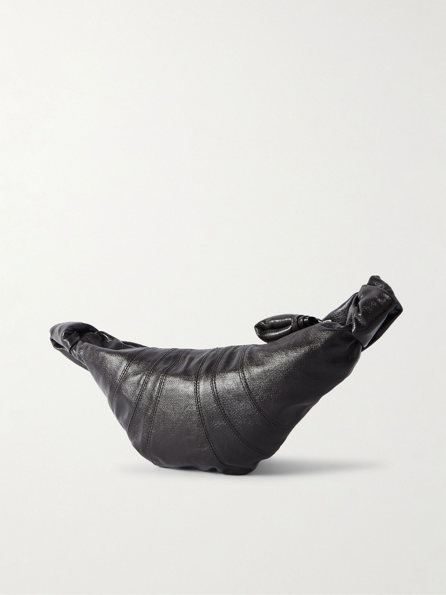 Croissant Small Coated-Cotton Messenger Bag Black - 3
