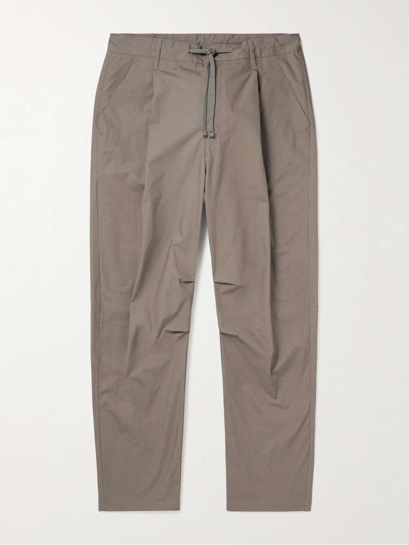 Studio Tapered Pleated 코튼 Drawstring 바지 - 1