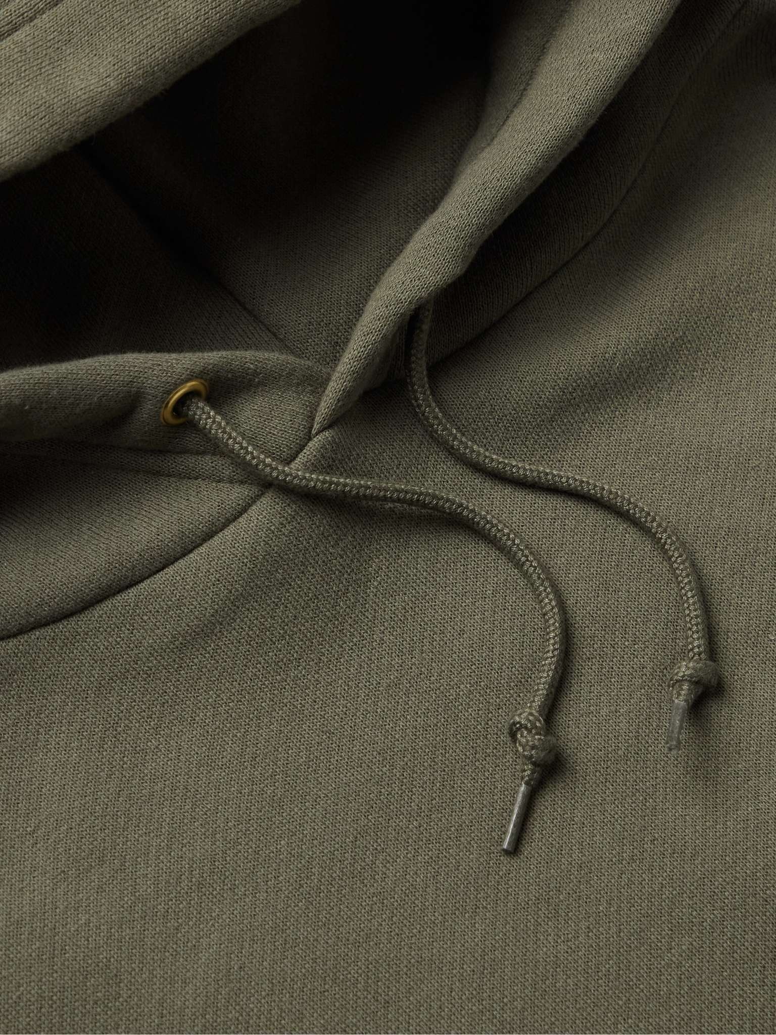 Logo-Detailed Fleece-Back Cotton-Jersey Hoodie - 5