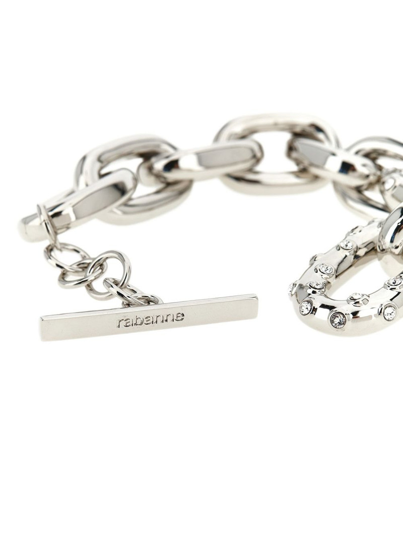 rabanne XL Link crystal-embellished chain bracelet outlook