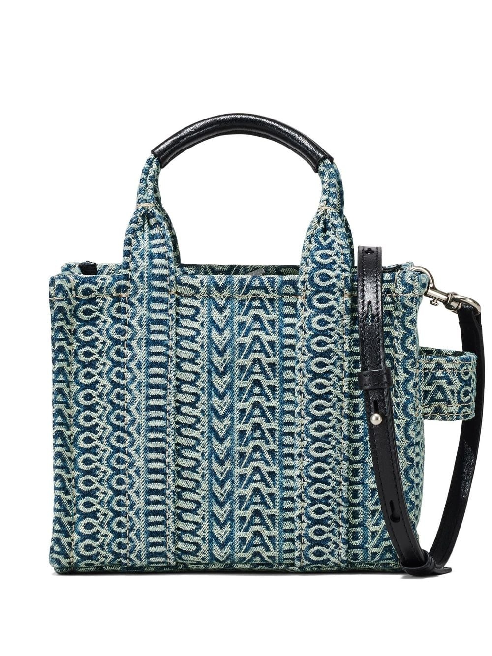 The Micro logo-jacquard denim tote bag - 1