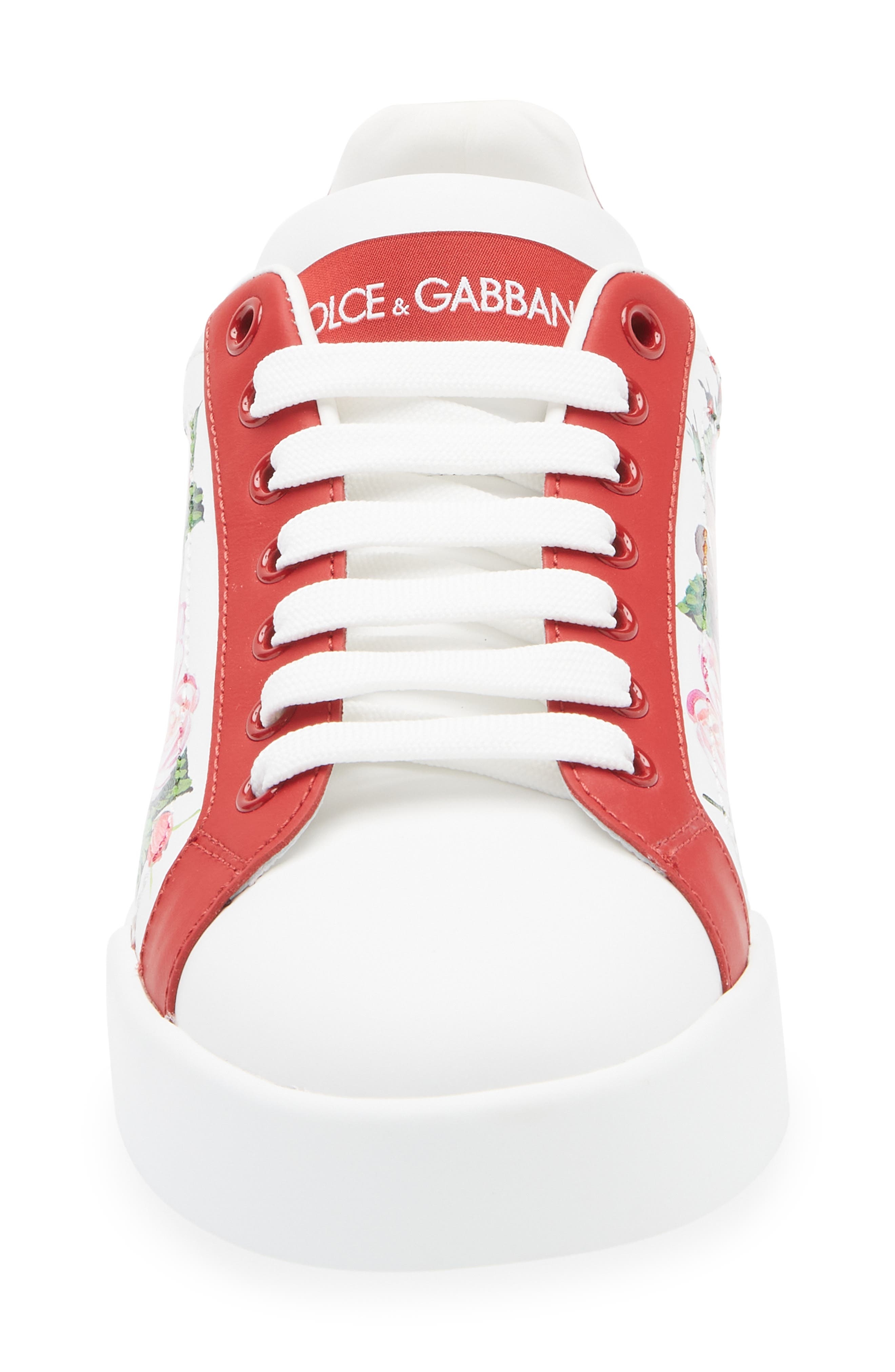 Dolce&Gabbana Portofino Lace-Up Sneaker in Ha5Pd Fondo Bianco at Nordstrom - 4