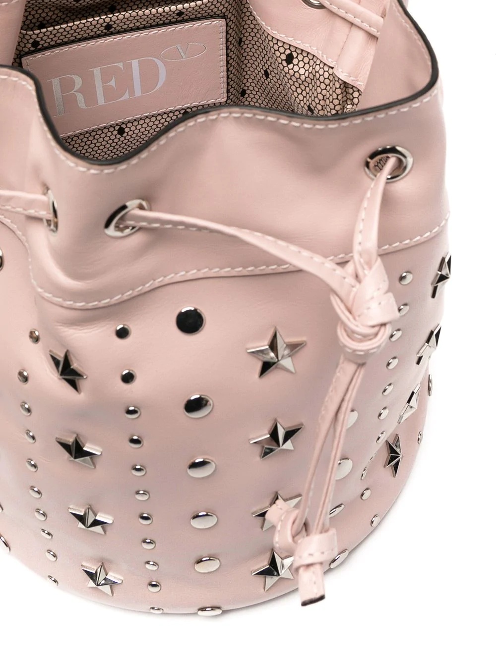 RED(V) studded bucket bag - 5