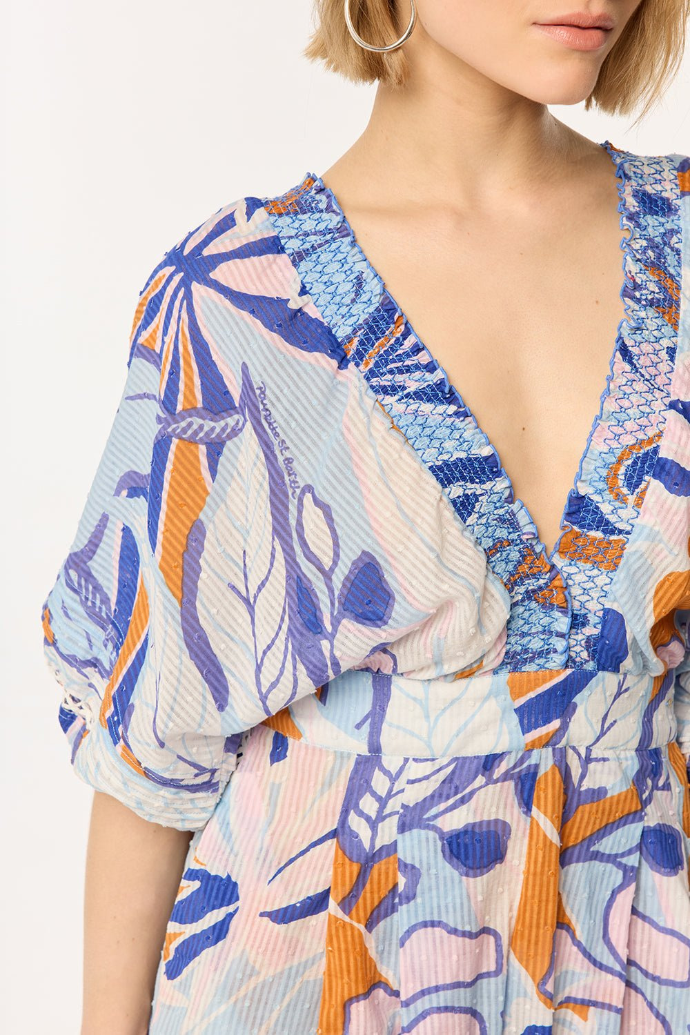 Short Jumpsuit Chantal - Blue Macro Lilium - 4