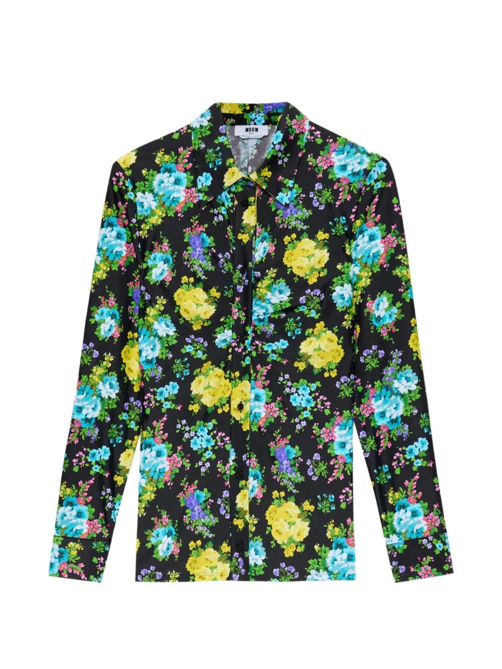 floral collared shirt - 1