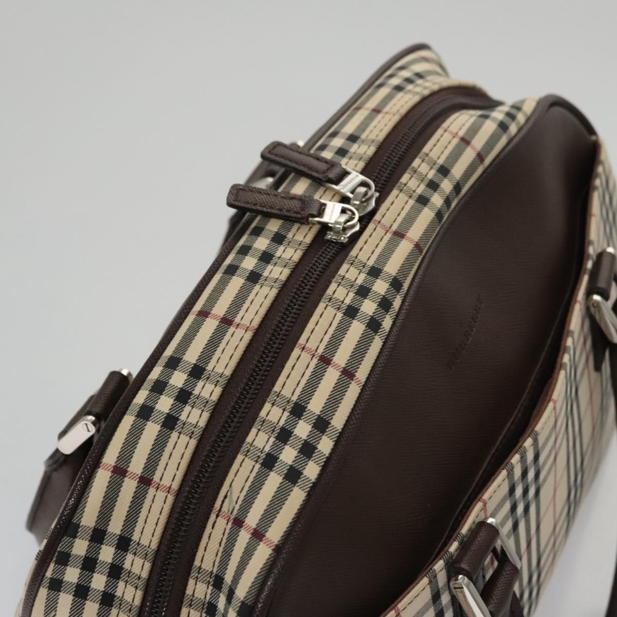 Burberry Nova Check Hand Bag Canvas Beige - 6